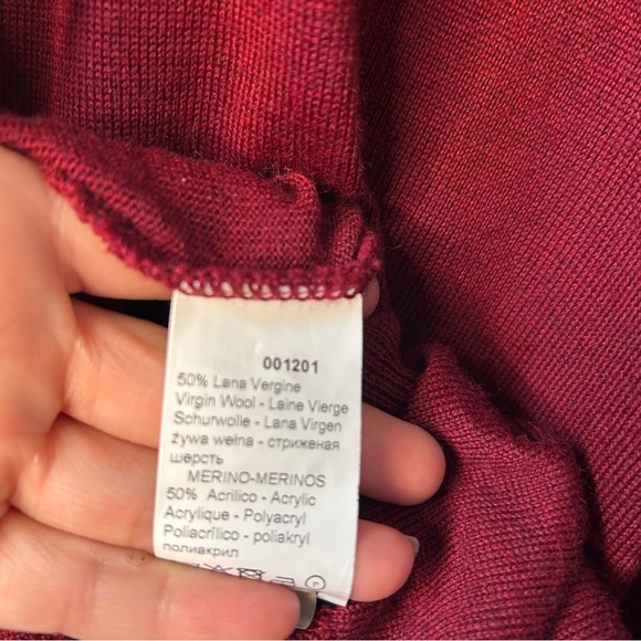 Montechiaro Vintage Mock Neck Wool Sweater Size 52/ Large Made In Italy Red - Picture 4 of 10